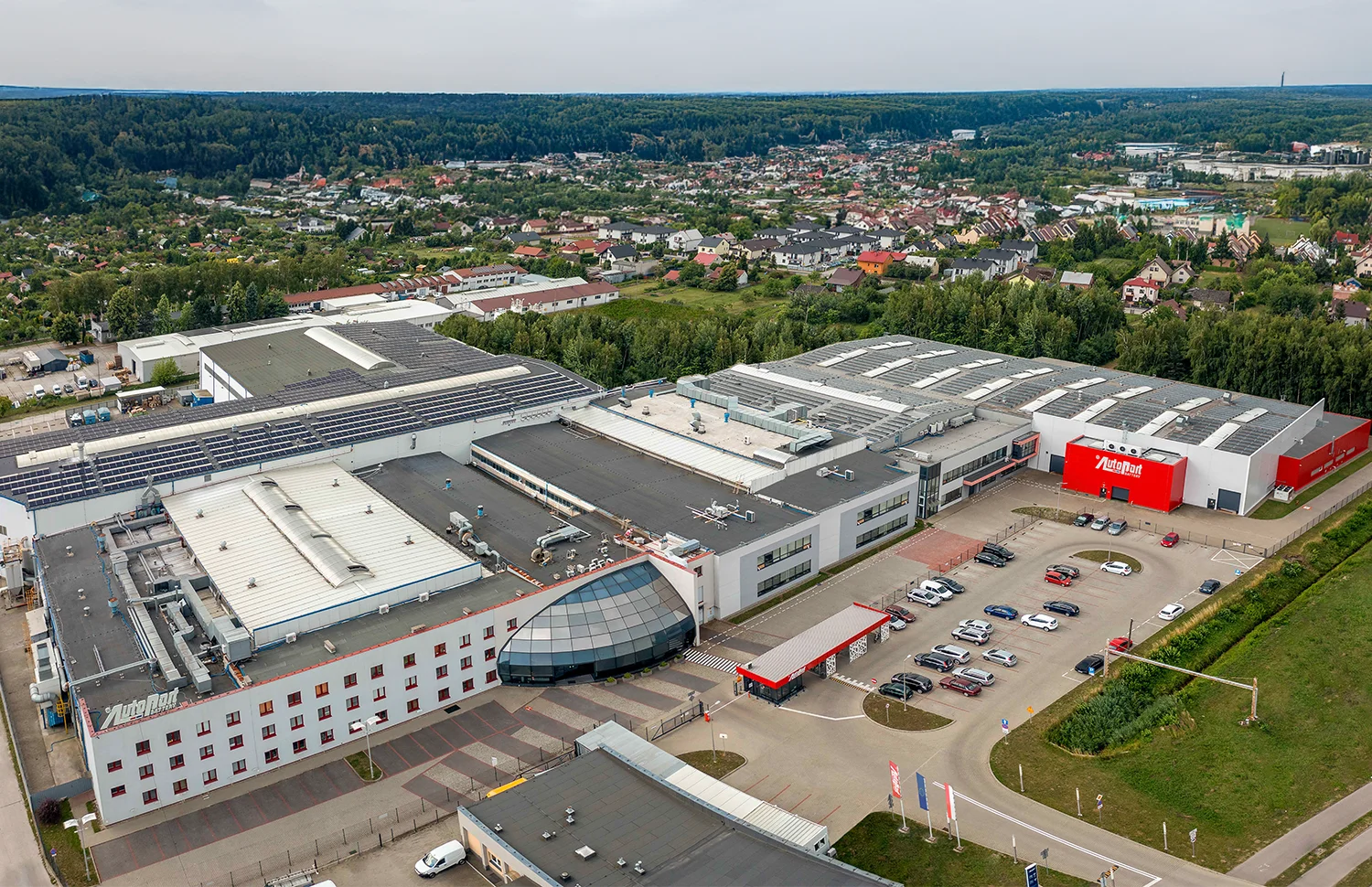 Autopart factory in Mielec, Poland, aerial view
